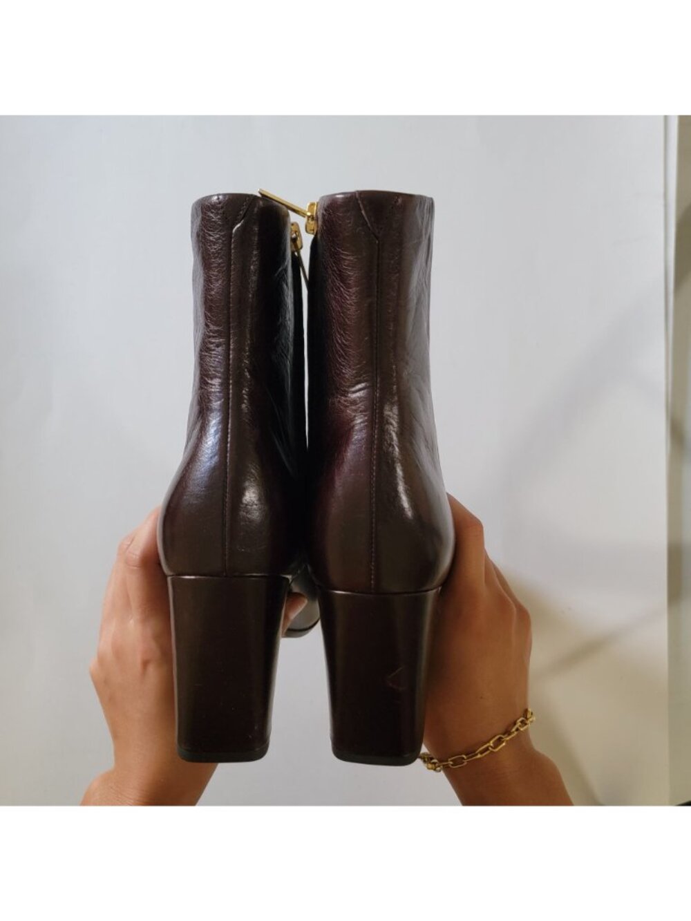 NEW Veronica Beard Cera Boots Chocolate Brown Leather Old Money Retro Womens 8.5 - Picture 9 of 10